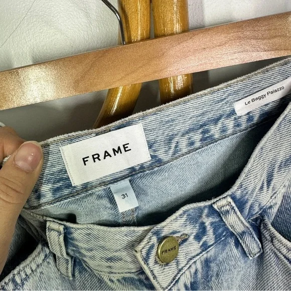 FRAME Le Baggy Palazzo Jeans sz 31 - Picture 7 of 8